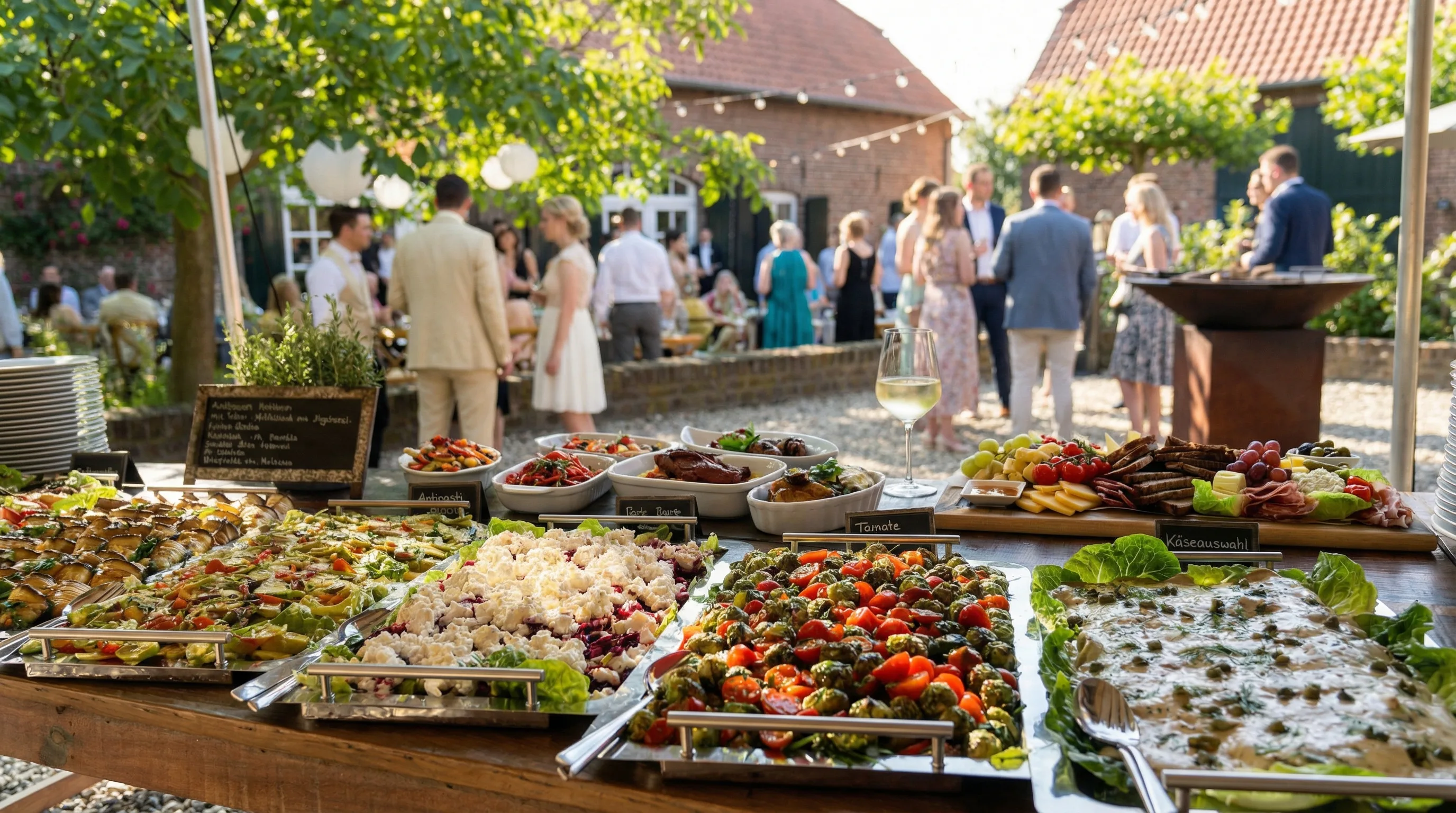 Mittagessen-Catering mit warmen Speisen für ein Unternehmen